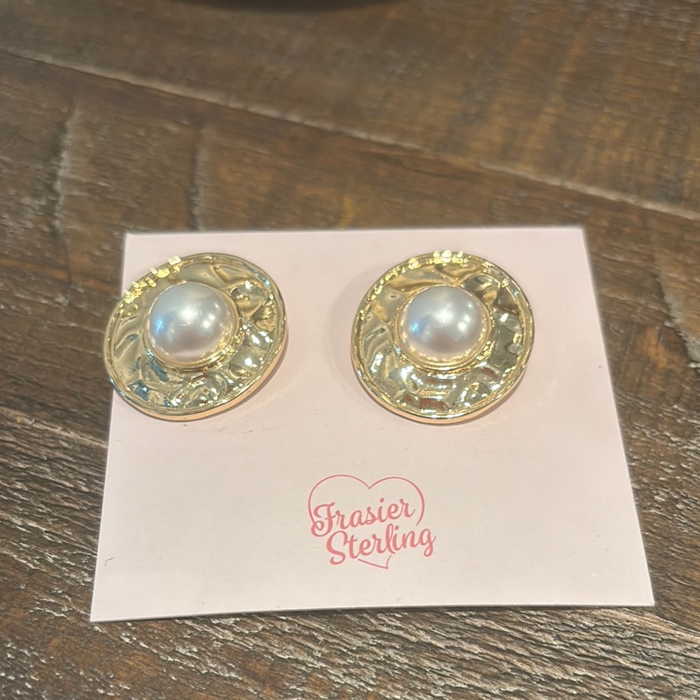 Gold and Pearl Earrings